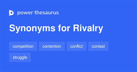 Rivalry synonym - Another word for rivalry: active competition between people or groups | Collins English Thesaurus (2)